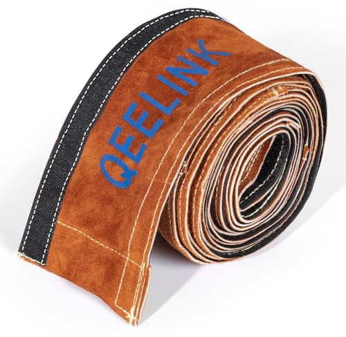 QeeLink Housse Câble de Protection pour Torche Soudeur TIG, 25 Pieds（7,6 M） | Couverture en Cuir Ignifuge, Marron