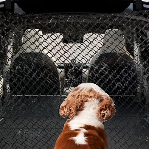 Sporgo Hunde Absperrnetz: Hundegitter Auto Kofferraum, verstellbare Auto-Isolationsbarriere, Sicherheitsnetz für Hunde, Trenngitter Kofferraum Hund mit 4 Haken, 120x90cm (47,2 Zoll x 35,5 Zoll)