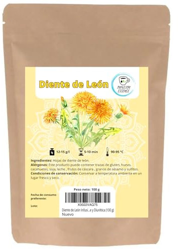 Diente de León Infusión I Hojas a Granel de Diente de León I Té Diente de Leon I Infusión Drenante y Diurética (100 g)
