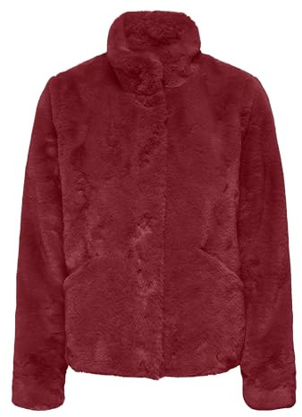 ONLY Damen Onlnewvida Life Faux Fur Jacket OTW Cc, Cabernet, m