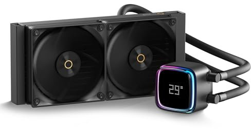 Ocypus Iota L24 BK AIO Wasserkühlung PC mit digitaler Echtzeitanzeige, 240mm Flüssig CPU Kühler, ARGB Effizienzpumpe, TDP 280W, geräuscharme FDB Lüfter, für AMD AM4/AM5 & Intel LGA 115X/1200/1700/1851