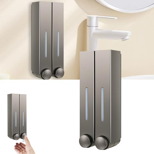 2 Pezzi Dispenser Di Sapone, Dispenser Di Sapone Adesivi Manuali Da Parete Da 420 Ml Con Finestra Trasparente Per Bagnoschiuma Shampoo E Sapone Per Le Mani Per Bagno E Cucina