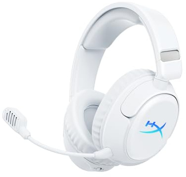 HyperX Cloud Flight 2 – Auricular Gaming inalámbrico, Luces RGB Personalizables, batería 100 Horas, Dual Wireless 2.4GHz y Bluetooth, Instant Pair, PC/PS/Switch/Móvil, Blanco