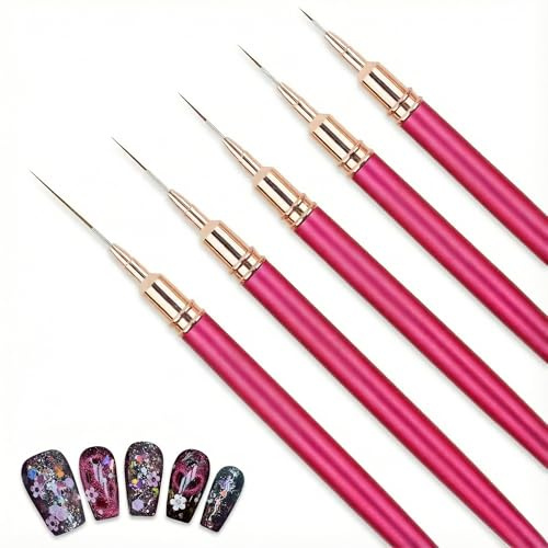Pinceles de línea fina para uñas de gel, juego de pinceles de delineador de uñas, herramienta de delineador de punta francesa para accesorios de uñas, detalles finos, uñas largas y cortas, herramienta