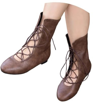 Zapatos medievales, botines, botas de vaquero, botas descalzas, botas para mujer, medias botas, resistentes, zapatos de escalada, zapatos planos de invierno, antideslizantes, botas de salto