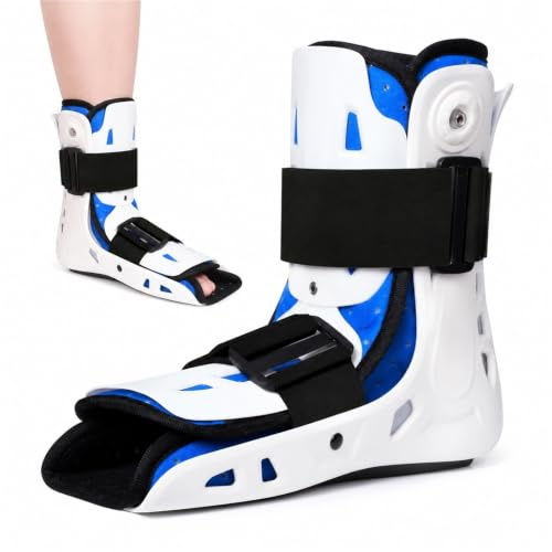 Botte de Marche Orthopédique pour Fracture et Entorse Grave Attelle de Cheville avec Coque Semi-Rigide et Semelle à Bascule pour une Récupération Rapide(Gauche,S)