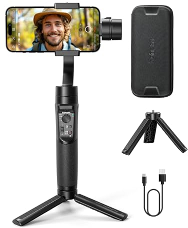 Gimbal Smartphone – hohem Gimbal iSteady Mobile+ 2024, 3-Achsen-Gimbal Stabilisator für iPhone 15/14/13/XR, Samsung Galaxy/Huawei, tragbarer Gimbal mit APP-Steuerung, für Live Streaming, Vlog