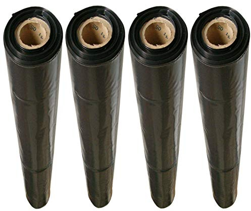 doitBau Baufolie Typ 150 aus LDPE für Baustelle und Renovierung, Wasserdicht, Reißfest, Schwarz, 4x 50m x 4m (800m²)