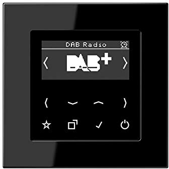 Jung Smart Radio DAB Komplett-Set Schwarz DABASW mit 1-Fach Rahmen A5581BFSW