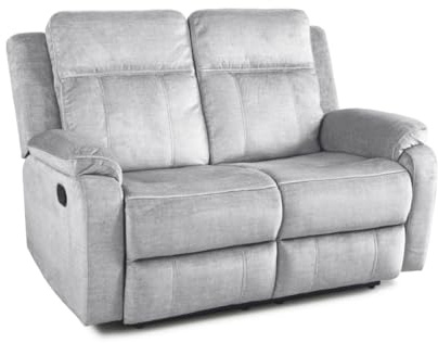 SWEET SOFA® Sofá Relax 2 plazas REIMON, sofá reclinable de 3 Posiciones, Apertura por Palanca. (Gris)