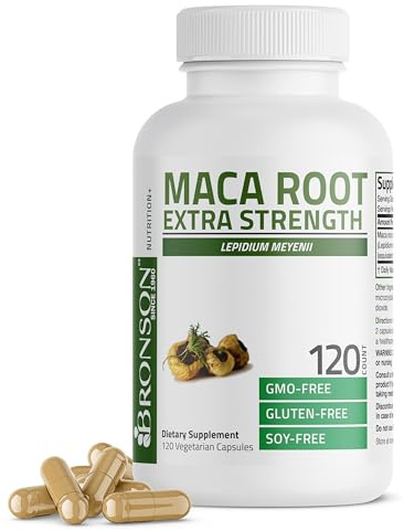 Bronson Maca Root Extra Lepidium Meyenii, Non-GMO, 120 Vegetarian Capsules