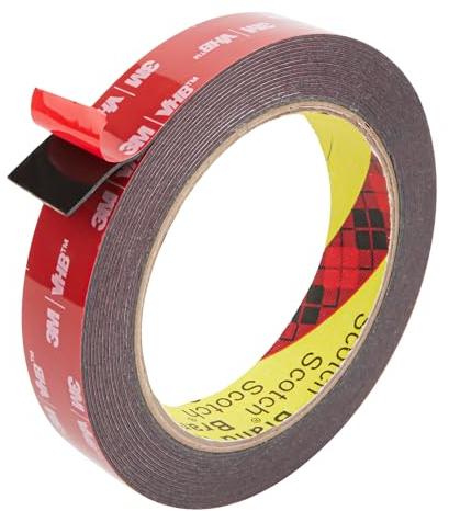 FIXCHORD 3M VHB Cinta Adhesiva Doble Cara Extra Fuerte, Cinta Adhesiva de Montaje Fuerte e Impermeable para Tiras de Iluminación LED, Decoración de Hogar y Oficina, Negro (15.4FT×0.59IN)