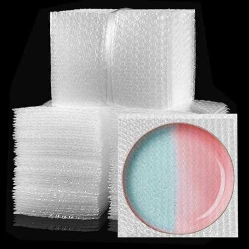 EPHECH 300PCS Clear Bubble Out Bag, 6 x 6 Large Bubble Pouches Bags