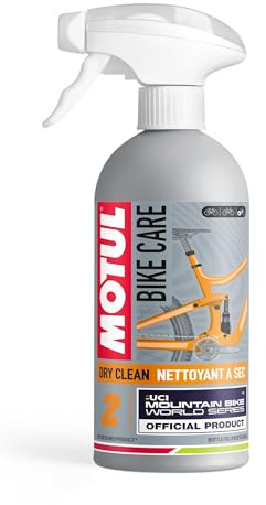 Motul Spray Limpiador en Seco para Bicicletas Off-Road, Sin aclarado, Todas las Superficies, Incluso Carbono, Secado Rápido, Sin Disolventes ni Silicona, Sin COV, Bike Care Dry Clean Off Road, 500 ml
