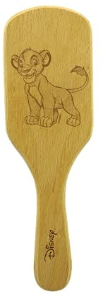 DISNEY - Spazzola in legno districante - Ideale per capelli delicati - SIMBA - IL RE LEONE - Prodotto ufficiale Disney