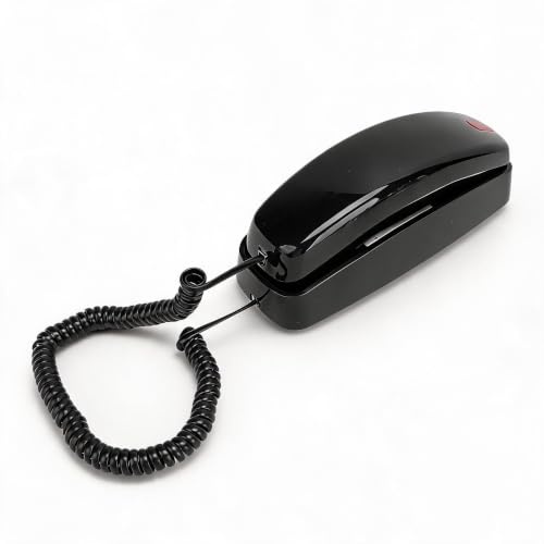 Teléfono con Cable para Teléfono Fijo para el Hogar, Teléfono Montado en la Pared con Control de Volumen Bigbutton, Teléfono para Personas Mayores para Decoración del Hogar (Black)