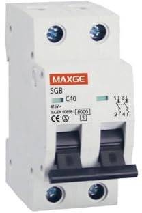 Interruptor Automático 2 Polos 10A, protección eléctrica, ideal para circuito de iluminación y pequeños electrodomésticos.