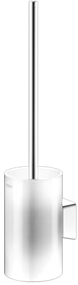 KEUCO Rose Bürstengarnitur mit Glasgehäuse & Bürste, ohne Bohren, verchromt | Made in Germany, inkl. Klebeset und Schraubset, WC-Bürstenhalter mit Klobürste