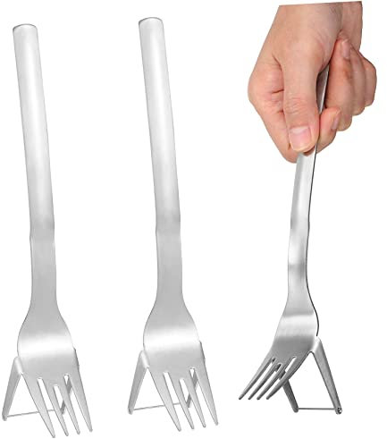 WATIIFUFU 2 Pz Forchetta Da Frutta Utensili Per Tagliare L'anguria Artefatto Di Taglio Dell'anguria Estiva Forchetta Cubo Di Anguria Per Tagliare La Frutta Acciaio Inossidabile 304