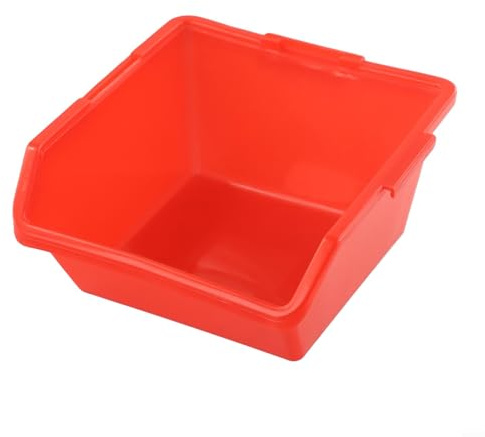 Honseadek Boîte de rangement en polyéthylène pour outils - Boîte de rangement en plastique - Boîte de tri des vis - Bacs d'atelier - Taille S, M, L - Rouge