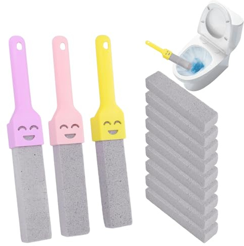 9 Pezzi Pietra Pomice Per Wc, Pietra Di Pulizia, Sostituibile Con 3 Manici, per Barbecue, Blocchi di Pomice, Blocchi di Pulizia per WC, Blocchi Forti per Barbecue, Cucina, Forno, Doccia, Lavandino
