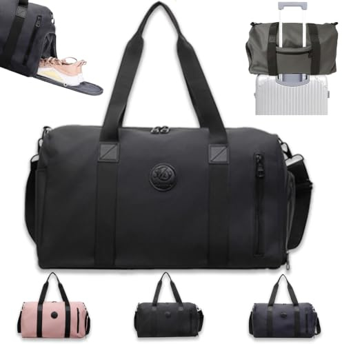Sac de Sport Homme & Femme, 30L Sacs de Voyage, Sac Sport avec Compartiments Chaussures et Humide, 47 x 23 x 25 cm Sac Sport Homme, pour Gym, Weekend - Duffel Bag