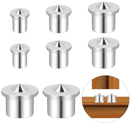 8Pcs Dowel Pin Center Dowel Centre Point Set, Woodworking Alignment Tool Points Marker Drill Center Stainless Steel for Woodwork Drill Tools, 6/8/10/12mm