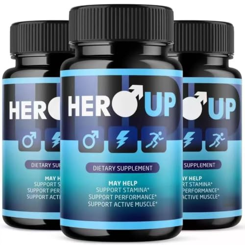 HeroUP – Libido- och testosteronstöd för män ， | Libido och testosteronstöd för män ， för spermier rörlighet, Växtbaserad formel,