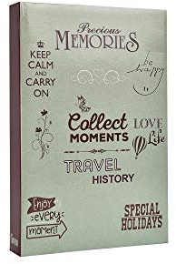 Photo Album for 300 Photos 6x4 Inch / 10x15cm with Memo Space Beside Each Photograph and Slip-in Pages (Slogan Art)