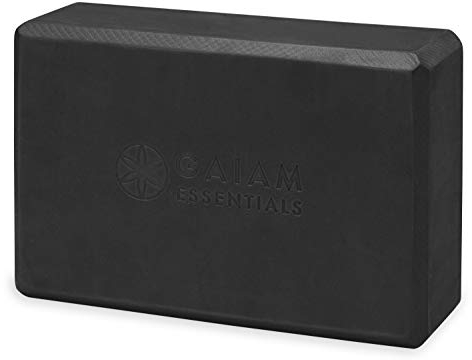 Gaiam Essentials Yoga-Block einzelner Block | Eva-Schaum-Block Zubehör für Yoga, Meditation, Pilates, Stretching (schwarz)