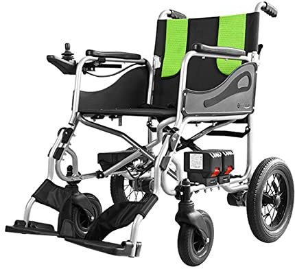 Fauteuils roulants électrique pliant Léger, double fonction robuste en fauteuil roulant autopropulsé, Open / fold en 1 seconde, Transit Chaise Voyage, des personnes âgées ou handicapées,Dual Control