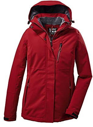 Killtec Damen Outdoorjacke Funktionsjacke mit abzippbarer Kapuze KOW 140 WMN Jckt wasserdicht, Winddicht, atmungsaktiv 00400-rot 40