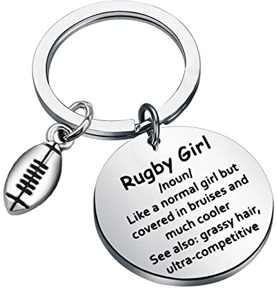 MYSOMY Rugby Girl Gifts Rugby Keychain Funny Rugby Girl Definition Gifts for Rugby Lovers Rugby Player Team Gifts (Keychain)