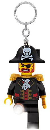LEGO Iconic LED Flashlight Keychain for Iconic Fans - Novelty Toy for Kids - 76mm Figure - 2 CR2025 Batteries Included, Captain Brickbeard, One size