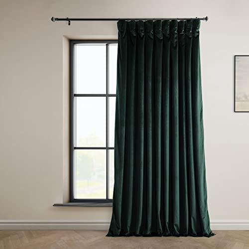 HPD Half Price Drapes Heritage - Cortinas de terciopelo de felpa de 84 pulgadas de largo para oscurecer la habitación, para dormitorio y sala de estar, 100 pulgadas de ancho x 84 pulgadas de largo, (1