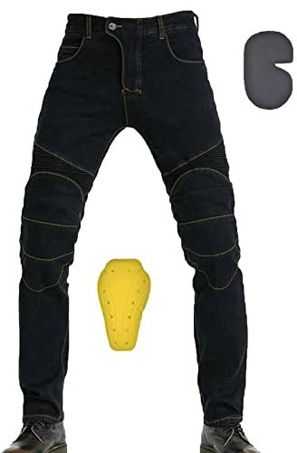 MANYMANY Jeans da Moto per Uomo Pantaloni da Moto protettivi per Jeans, Blu, S/M/L/XL/2XL/3XL