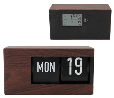 Orologio a Fogli Mobili Vintage, Orologio a Fogli Mobili retrò, Orologio a Fogli Mobili con Calendario Orologio a Fogli Mobili Digitale Decorativo Multiuso