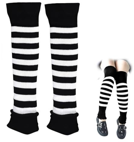 HSLPSM Warme Stulpen Damen, Gestrickte Leg Warmers, y2k Lange Beinwärmer, Winter 80er Stulpen für Cosplay Weihnachten Retro Jahre japanische sommer dünne beinstulpen Gothic Socken Damen