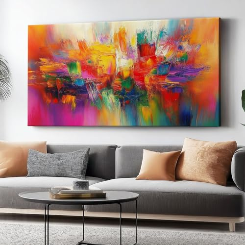 Genérico Cuadro sobre Lienzo 120 x 80 cm, Abstracto Pintura Al Óleo Pigmento Impresión en material tejido no tejido cuadros, Dormitorio Cocina Cuadros Pared Color Wall Art Prints, Sin marco