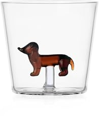 Ichendorf Milano Tumbler Bassotto, Collezione Dogs, 30 cl, Vetro Borosilicato, Fatto a Mano
