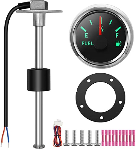 Rupse Indicatore Livello Carburante per Auto Moto Barca 12V/24V,Sensore di Livello Carburante per Auto per 0-190 ohm,240-33 ohm,Indicatore di Livello Carburante(150mm)