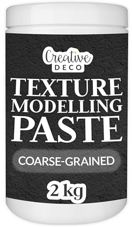 Creative Deco Grovkornig Texturpasta | 2 kg | Svart | Fin Pasta för Konstprojekt | För Akrylmålning | Lätt att Applicera med Spatel | För 3D-Effekter | Strukturer | Texturer