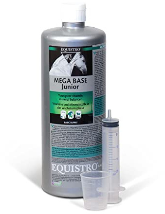 EQUISTRO® Mega Base Junior | Complément Alimentaire pour Chevaux | pour Un apport équilibré en nutriments aux poulains en Croissance | 1 l