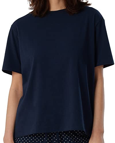 Schiesser Mix + Maglietta da Notte Relax Parte Superiore del Pigiama, Blu Scuro_179267, 40 Donna