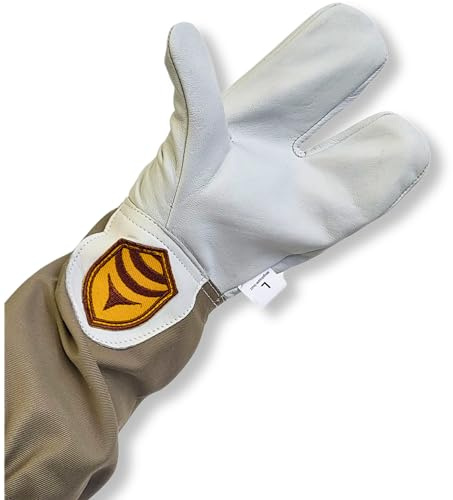 Sting Stopper Kids Beekeeping Gloves: Easy-On 3-Finger Design for Boy and Girl Beekeepers, Goatskin Safety & Versatility, Sting-Proof & High-Three Ready, Extra Small