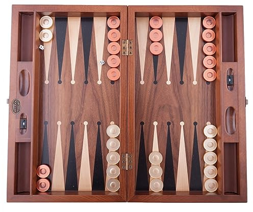 Helena Wood Art, Handgefertigtes Hochwertiges Backgammon Spiel aus Holz, Tavla, 100% Holz, Deluxe Edition, TricTrac, 50 x 30 cm