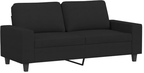 vidaXL Canapé à 2 Places, Causeuse avec Oreillers, Siège avec Accoudoirs et Dossier Rembourrés, Meuble de Salle de Séjour, Moderne, Noir Velours