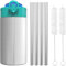 4pcs Metal Replacement Straws Compatible with Zak Designs Kids 15.5oz Water Bottles/ 16oz Plastic Cups, Stainless Steel Reusable BPA-Free Straws Accessories Parts with 2 Straw Cleaners Cleaning Brush