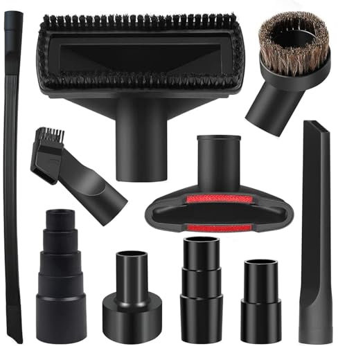 10 Pcs Staubsauger Düsen Set StaubsaugerAufsätze Nass Trocken Kunststoff Adapter 32-35 mm Staubsaugerdüse Flexibler Fugendüse Werkzeug PolsterdüseFugendüse Universal Vakuum Reinigungs-Set