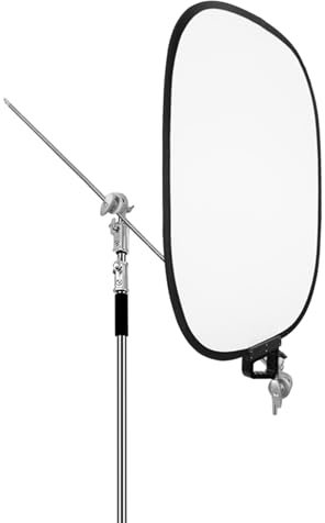 Jectse Kit de Support de Réflecteur Photographique, 5 en 1: Translucide/Argent/Or/Blanc/Noir - 60x75cm, Disque Pliable avec Sac et Support